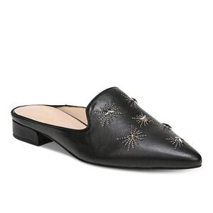 Franco Sarto Black Gold Starburst Samanta Mules Size 9